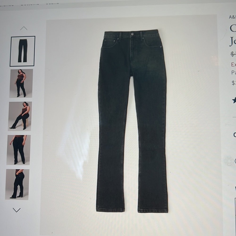 CURVE LOVE ABERCROMBIE SIZE 28 black jeans with split hem